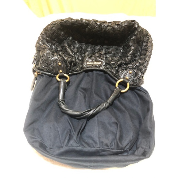 Miu miu woven leather shoulder bag gently used - Picture 7 of 16